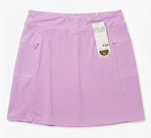 NVO WOMEN - ATHLETIC SKORT SZ LARGE LIGHT PURPLE MESH - SPORT TENNIS UV 50+