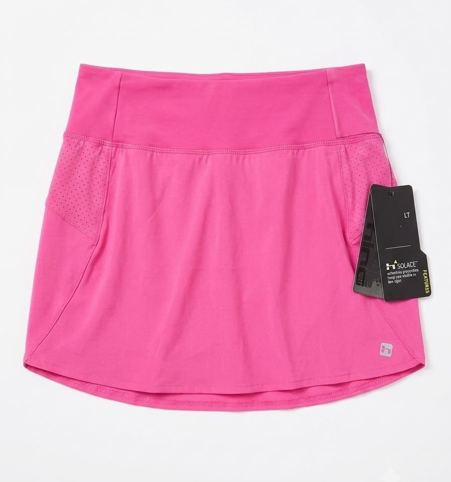 HIND WOMEN - SKIRT SPORT TENNIS GOLF SZ LARGE MESH PINK - SKORT