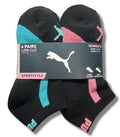 PUMA SOCKS WOMEN'S - LOW CUT 243 - PIPE BLACK - SHOE SZ 5-9.5 - PACK 6