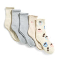 TAHARI SOCKS WOMEN'S - MID CREWS 263 - BEIGE COFFEE - SHOE SZ 5-10 - PACK 5