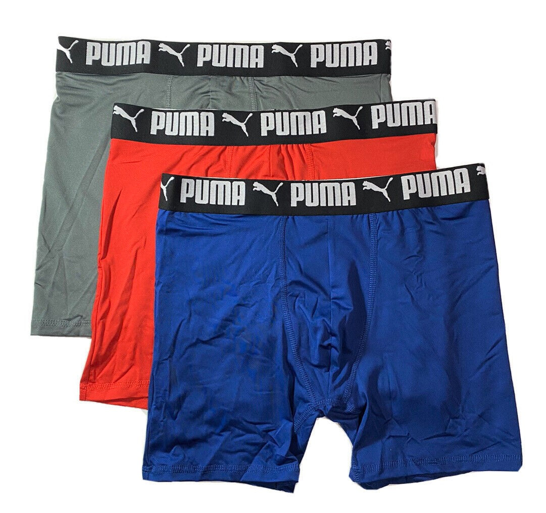PUMA MEN'S 3 PACK - PHR 233 - RED ROYAL XLARGE - BOXER BRIEF UNDERWEAR PERFO