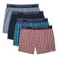 TOMMY HILFIGER MEN X4 - 263 NEWPORT BLUE - MEDIUM 4 PACK WOVEN BOXER UNDERWEAR