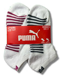 PUMA SOCKS WOMEN'S - LOW CUT 253 - BLISS - WHITE GREY - SHOE SZ 5-9.5 -PACK 6