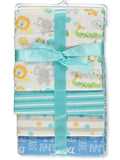 RECEIVING X4 - CRIBMATES BOYS - LION ROAR BLUE - BLANKETS COTTON 4 PACK BABY
