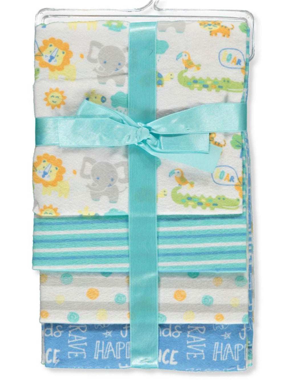 RECEIVING X4 - CRIBMATES BOYS - LION ROAR BLUE - BLANKETS COTTON 4 PACK BABY