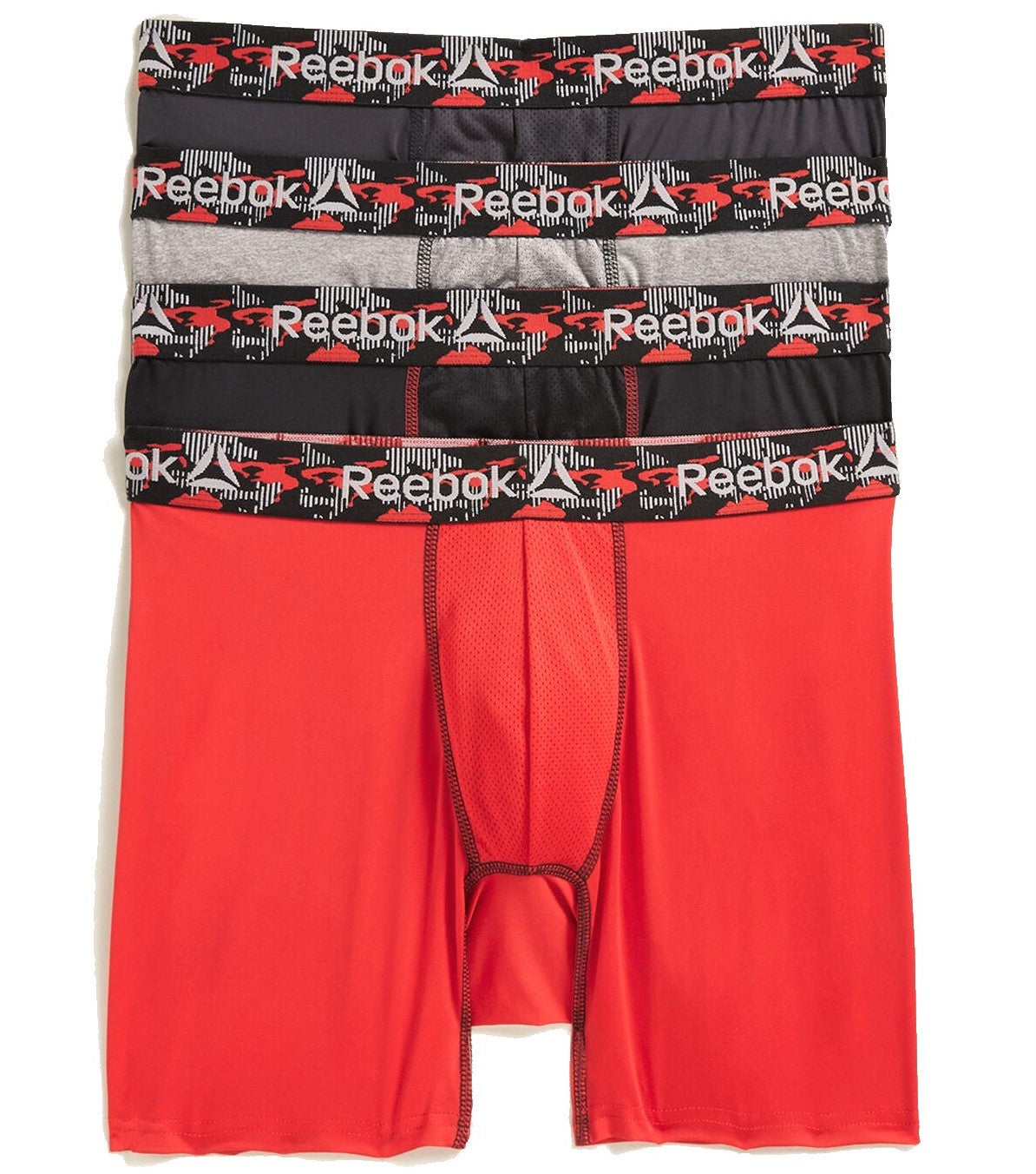REEBOK MEN'S PACK 4 - 201 P07 RED - MEDIUM - UNDERWEAR X4 BOXER BRIEFS