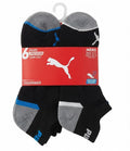 PUMA SOCKS MEN'S - LOW 263 - VITTA BLACK BLUE - LARGE - PACK 6 XX