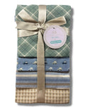 RECEIVING X4 - PETITE BOYS 243 - CARS PLAID - BLANKETS COTTON 4 PACK BABY BOYS