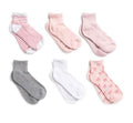 JESSICA SIMPSON SOCKS WOMEN'S - QUARTER 263 - PINK BOW- SHOE SZ 4-10 - PACK 6