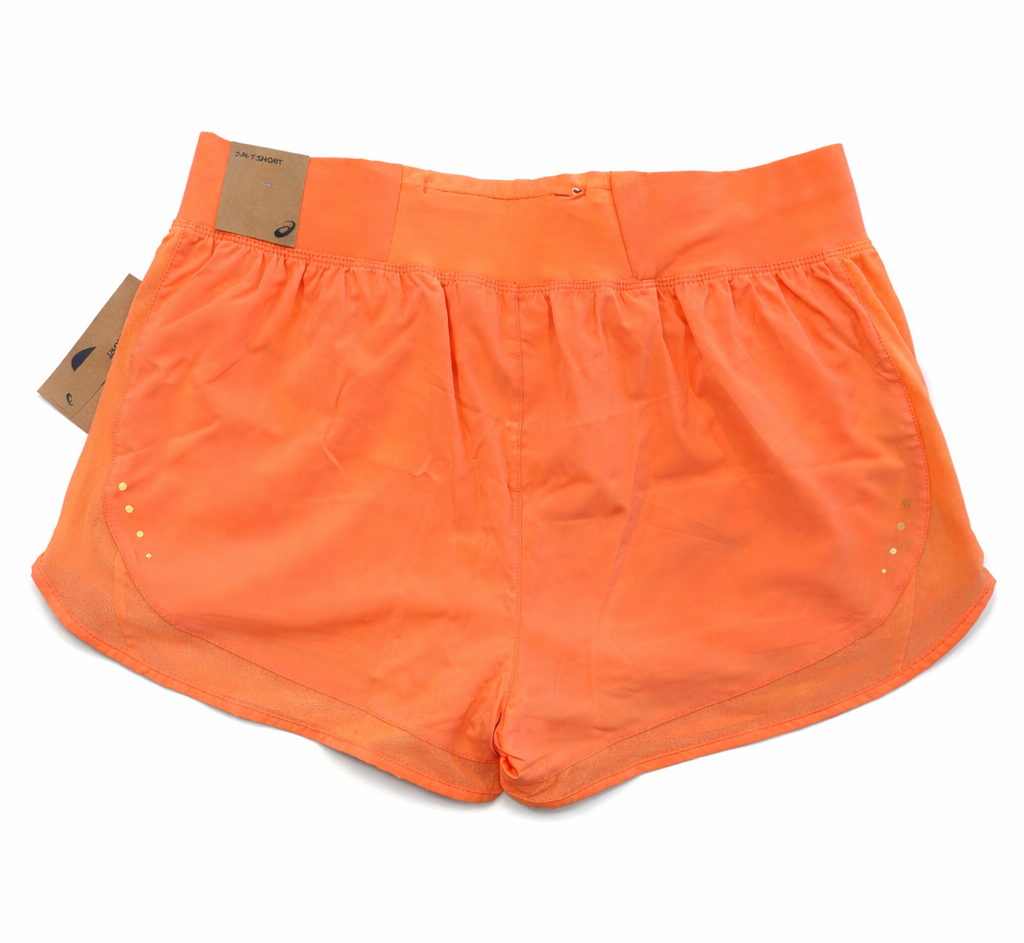 ASICS SHORTS WOMEN - 263 SZ LARGE ORANGE - 2 N 1 SHORTS PANTS RUNNING SPORT GYM