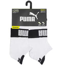 PUMA SOCKS MEN'S - LOW CUT - EDGE 243 - WHITE BLACK 2 - LARGE (10-13) PACK 6 XX