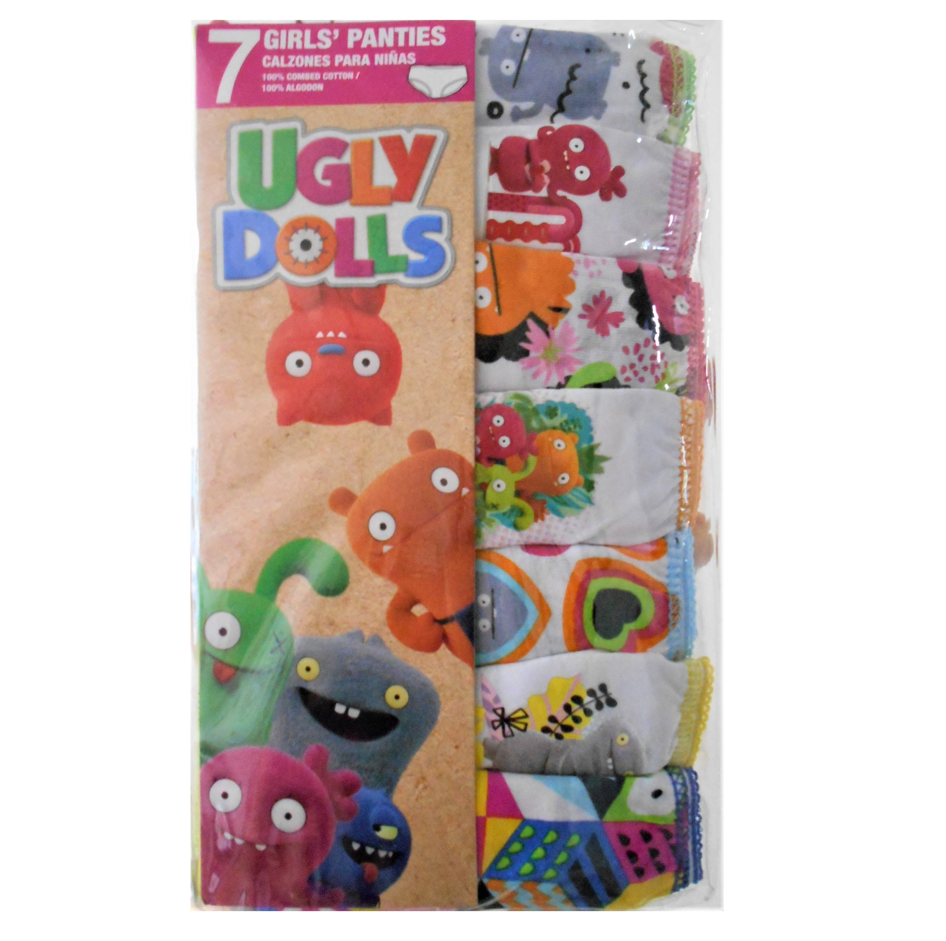 PACK 7 UNDERWEAR GIRLS - UGLY DOLLS SZ 4 - DISNEY PANTIES BRIEF CALZONES X7
