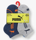 PUMA SOCKS BOYS X6 - QUARTER 263 - PIPE BLUE GREY SZ LARGE 4 9.5- 6 PACK
