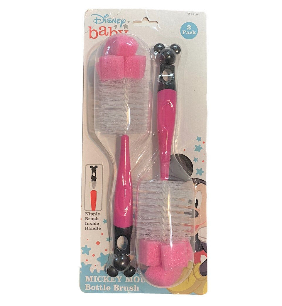 BABY BOTTLE BRUSH X2 - GIRLS - MINNIE - DARK PINK - DISNEY SET