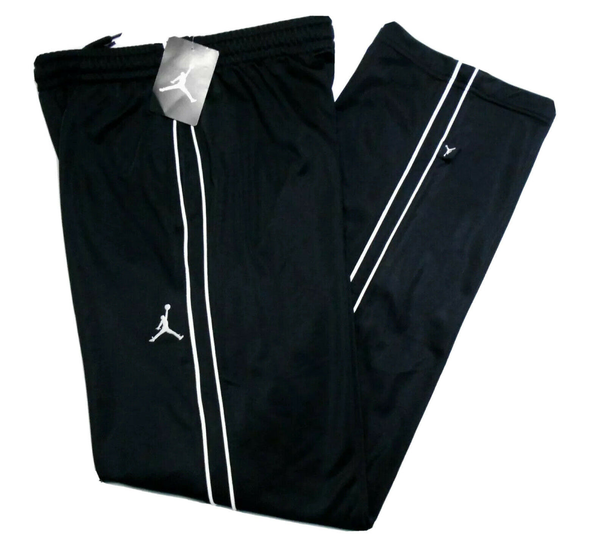 JORDAN LONG PANTS BOYS - BLACK WHITE SZ 4 - ATHLETIC SWEATPANTS FLEECE TRACK