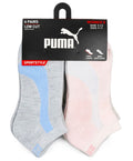 PUMA SOCKS WOMEN'S - LOW CUT 263 - PIPE GREY BLUE - SHOE SZ 5-9.5 - PACK 6