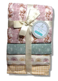RECEIVING X4 - PETITE GIRLS 243 - FLOWERS SUN - BLANKETS COTTON 4 PACK BABY