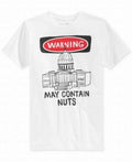 GOODIE TWO SLEEVES MEN'S TEE SHIRT - WHITE MEDIUM - WARNING MAY CONTAIN NUTS