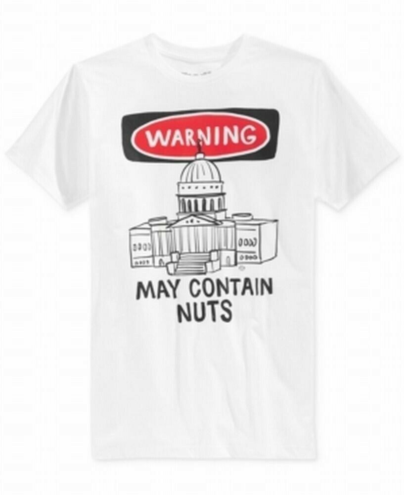GOODIE TWO SLEEVES MEN'S TEE SHIRT - WHITE LARGE - WARNING MAY CONTAIN NUTS