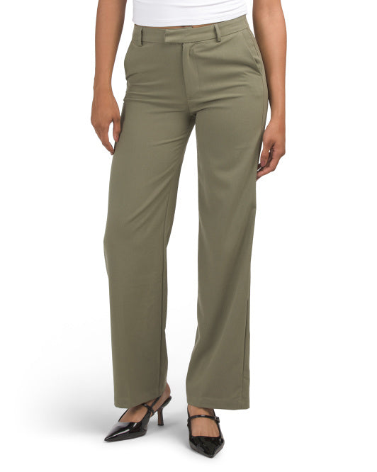 LOVE TREE WOMEN - WIDE LEG TROUSERS PANTS SZ MEDIUM - GREEN OLIVE