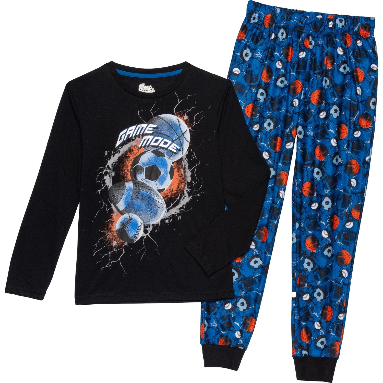 SLEEP IT ON BOYS PAJAMA X2 - GAME MODE SPORTS SZ 6 / 7 - SET 2 PCS SLEEPWEAR