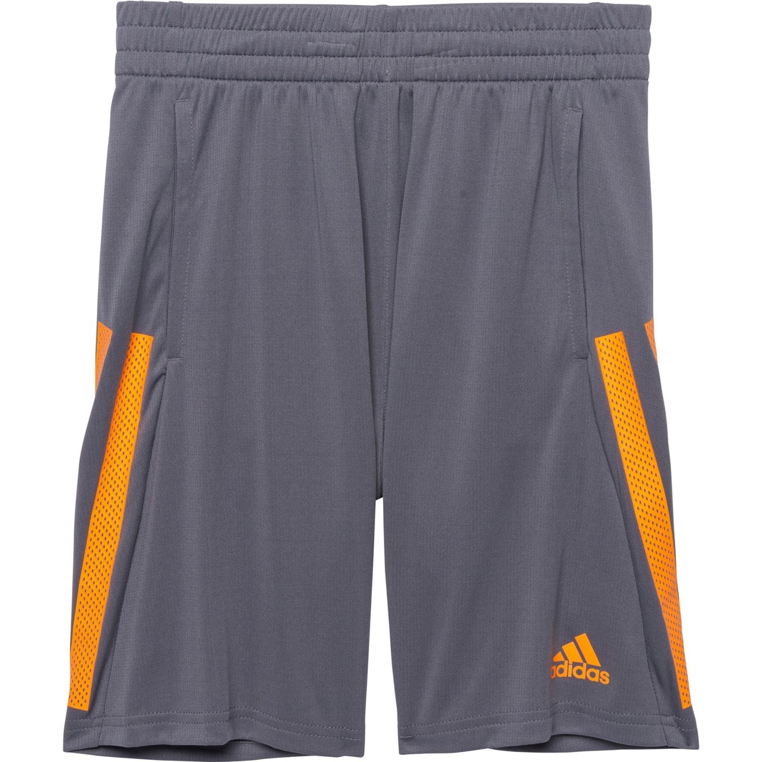 ADIDAS BOYS SHORTS - ORANGE BOLD GREY SZ XLARGE 18 20 - SHORTS PANT BASKETBALL