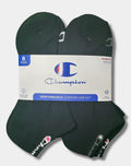 CHAMPION SOCKS WOMEN'S - LOW CUT - 253 BLACK BLACK 2 - SHOE SZ 4-10 PACK 6