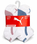 PUMA SOCKS WOMEN'S - LOW CUT 263 - PIPE PINK BLUE - SHOE SZ 5-9.5 - PACK 6
