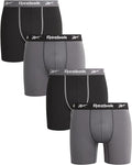 REEBOK MEN'S PACK 4 - 243 GREY BLACK - XLARGE - UNDERWEAR X4 BOXER BRIEF P74