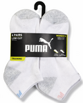 PUMA SOCKS WOMEN'S - LOW CUT 263 - FAYE - WHITE BLUE - SHOE SZ 5-9.5 -PACK 6