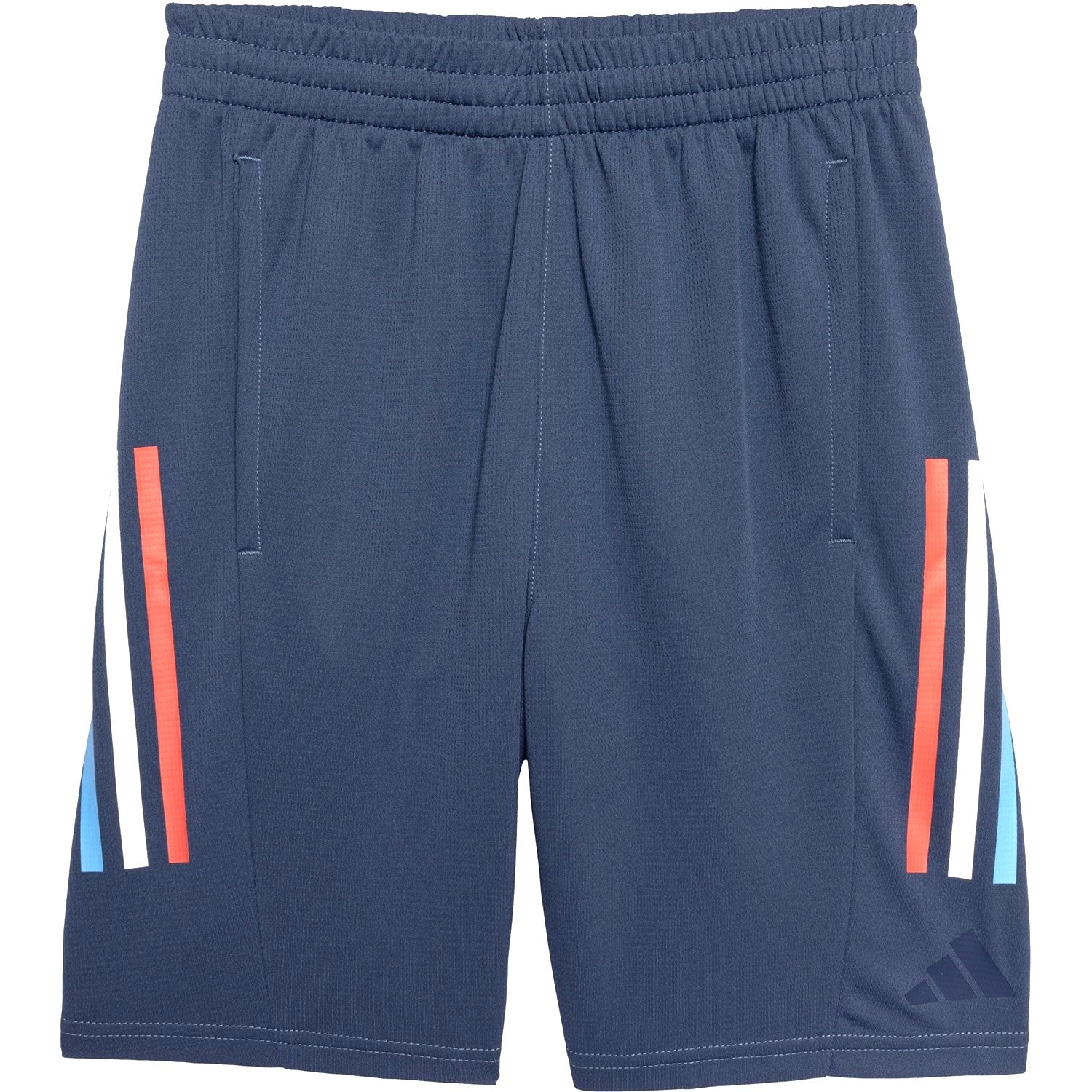 ADIDAS BOYS SHORTS - 243 3 STRIPE BLUE - SZ MEDIUM 10 12 - SOCCER BASKETBALL