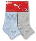 PUMA SOCKS WOMEN'S - QUARTER 263 - NET BLUE GREY - SHOE SZ 5-9.5 - PACK 6