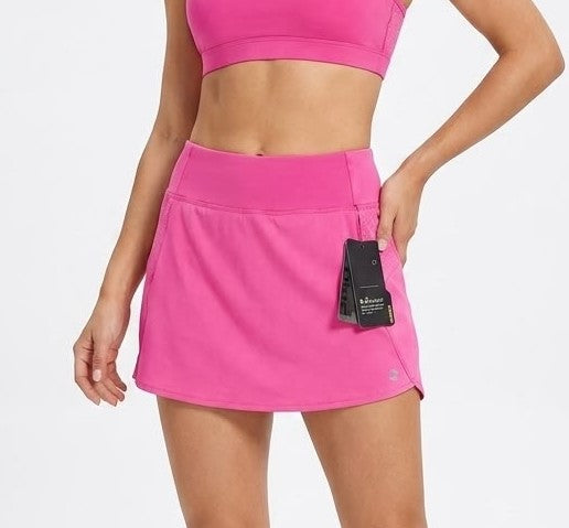 HIND WOMEN - SKIRT SPORT TENNIS GOLF SZ LARGE MESH PINK - SKORT