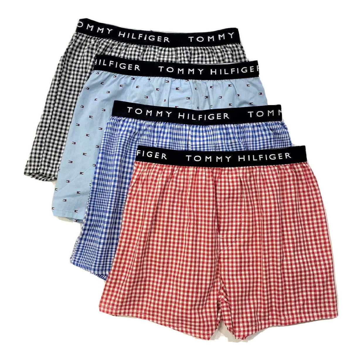 TOMMY HILFIGER MEN X4 - 20 CHECK MEDIUM - 4 PACK WOVEN BOXER UNDER
