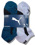 PUMA SOCKS MEN'S - LOW CUT - PIPE 253 - TEAL GREY - LARGE (10-13) PACK 6 XX