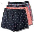 TOMMY HILFIGER MEN X3 - 243 REGATTA MEDIUM- 3 PACK SLIM WOVEN BOXER UNDERWEAR