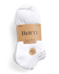 BORN SOCKS WOMEN'S - LOW CUT 263 - SOLID WHITE - SHOE SZ 4-10 - PACK 10