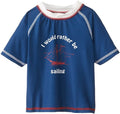 RUGGED BEAR BOYS TOP - RASH GUARD SZ 18 MONTHS BLUE - SWIM SHIRT UV 50+ BABY