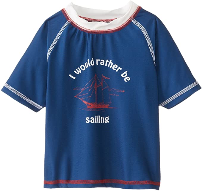 RUGGED BEAR BOYS TOP - RASH GUARD SZ 18 MONTHS BLUE - SWIM SHIRT UV 50+ BABY