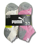 PUMA SOCKS WOMEN'S - LOW CUT 253 - ASHY CREAM PINK - SHOE SZ 5-9.5 - PACK 6