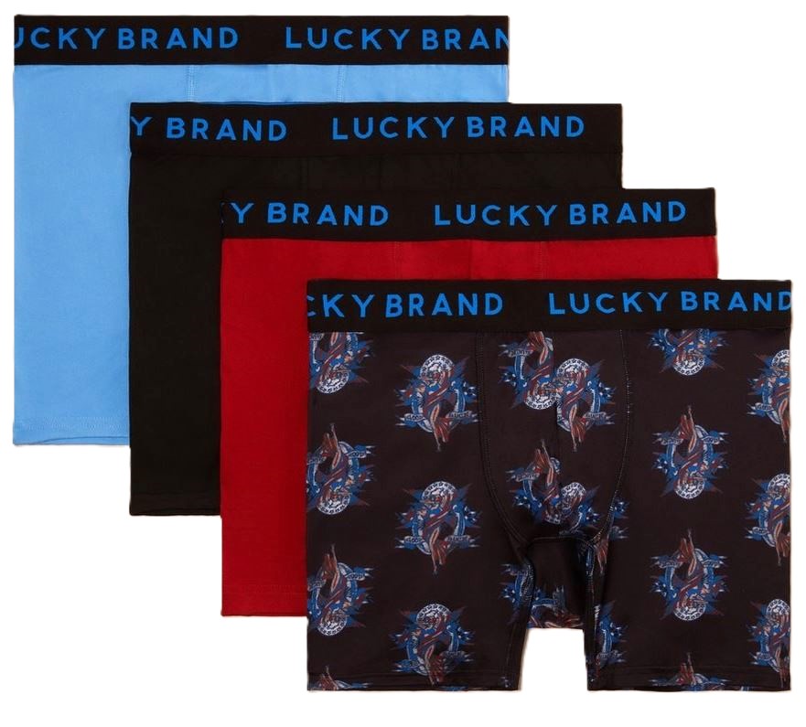 LUCKY BRAND BOXER X4 - 243 US COLORS - LARGE - MEN BRIEF UNDERWEAR PACK P503