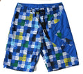 DC SHOES SWIMSUIT MENS - SZ 28 SMALL - BLUE PLAID - BOARD SHORTS SWIM BOYS 16