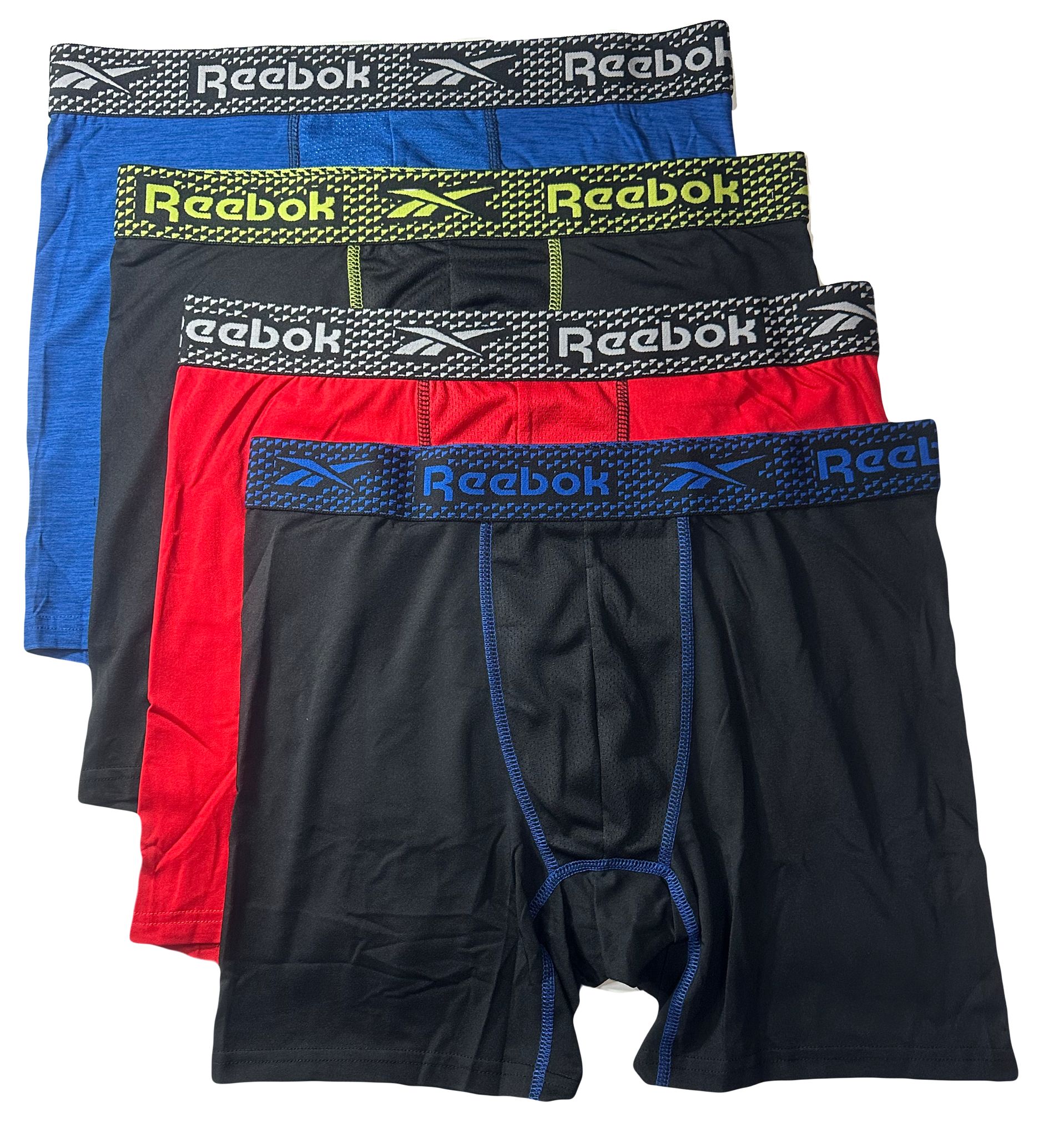 REEBOK MEN'S PACK 4 - 233 RAY MULTI - SMALL - UNDERWEAR X4 BOXER BRIEF P83