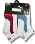 PUMA SOCKS WOMEN'S - QUARTER 263 - PIPE WINE - SHOE SZ 5-9.5 - PACK 6