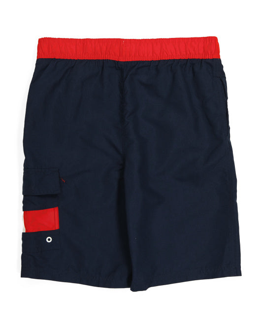 TOMMY HILFIGER SWIMSUIT BOYS - BLUE POCKET SZ XL 20 - BOARD SHORTS SWIM