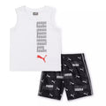 PUMA BOYS OUTFIT - 231 WHITE BLACK SZ 6 - BASKETBALL SOCCER SHIRT SHORTS SET 2