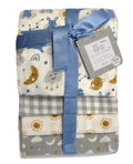 RECEIVING X4 - CRIBMATES BOYS - DAY NIGHT MOON - BLANKETS COTTON 4 PACK BABY