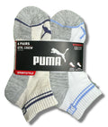 PUMA SOCKS WOMEN'S - QUARTER 253 - GLEE WHITE PURPLE - SHOE SZ 5-9.5 -PACK 6